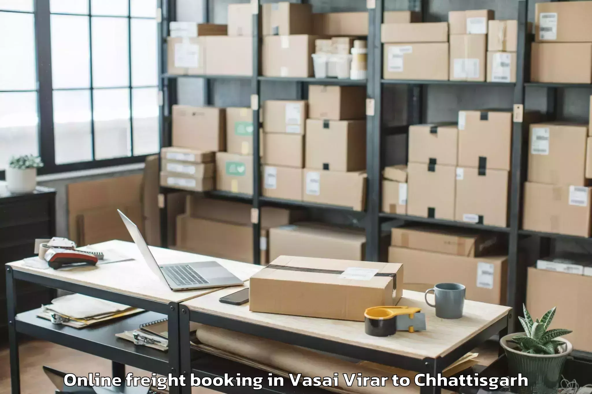 Book Vasai Virar to Mungeli Online Freight Booking Online